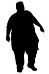 OBESE MALE WALKING-SILHOUETTE