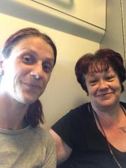 Zoe &amp; I on the train